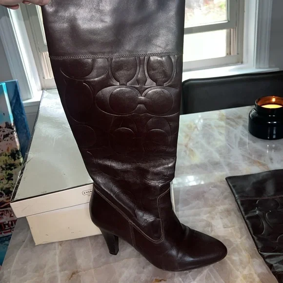 Coach Leather Tall Boots - Picture 2 of 7